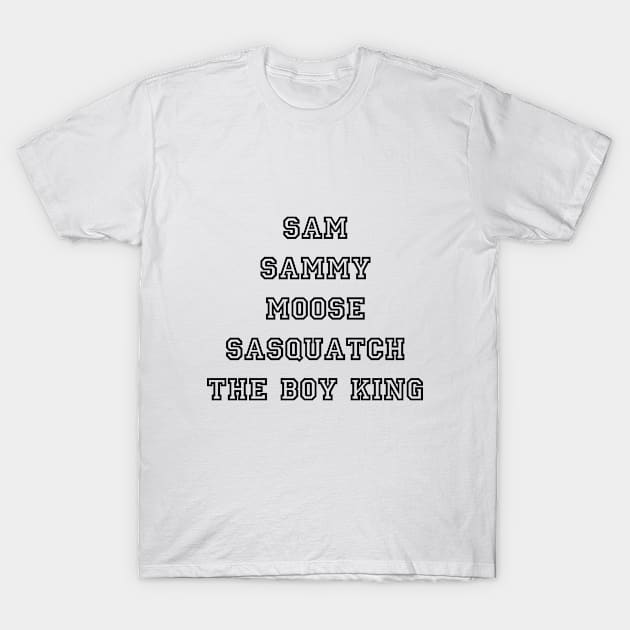 Light Sam Nicknames T-Shirt by ereekac